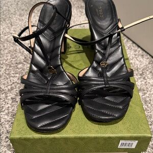 Gucci Black Strappy Heels SIZE 41 (11) AUTHENTIC